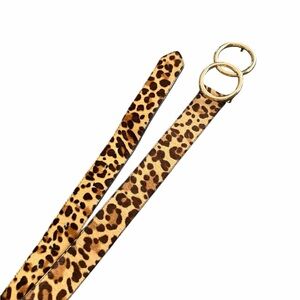 Express Leopard Print Belt with Gold Buckle Sz. Small.